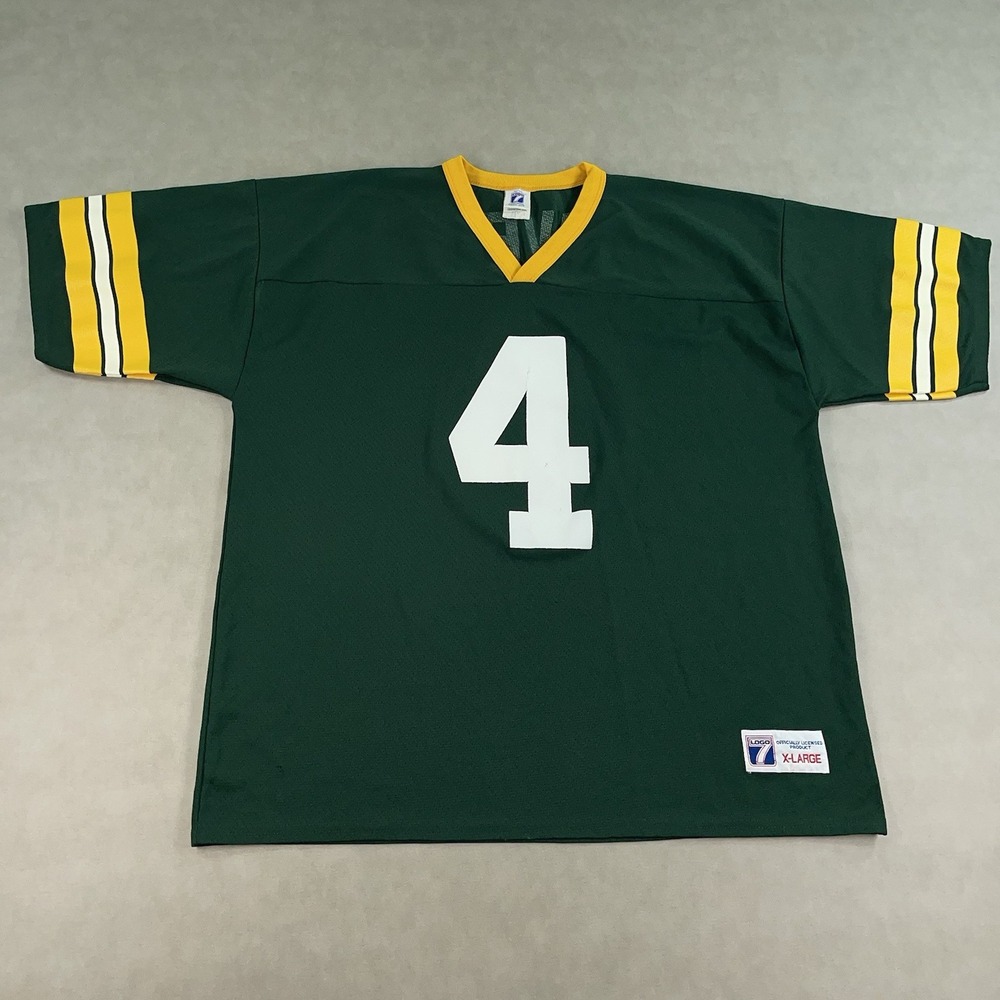 Vintage Green Bay Packers Jersey Mens XL 90s Brett Favre Logo 7 Green